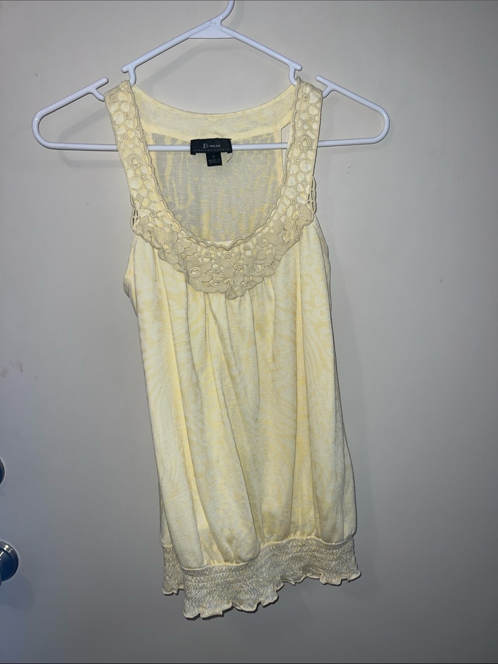 Bwear Pale Yellow Crochet-Trim Tank